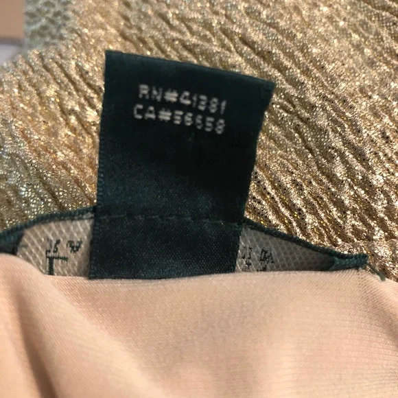 Lauren Ralph Lauren Metallic Gold Dress Size 6 - Picture 11 of 14